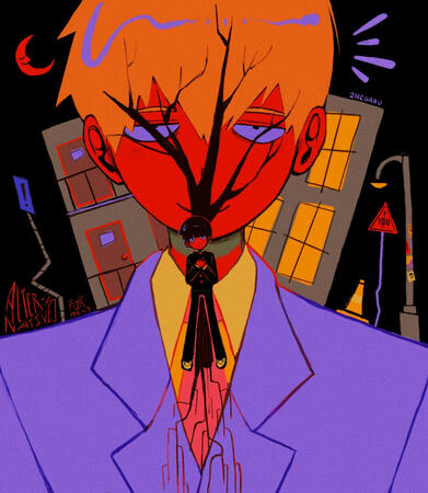 mob and reigen poster | gift