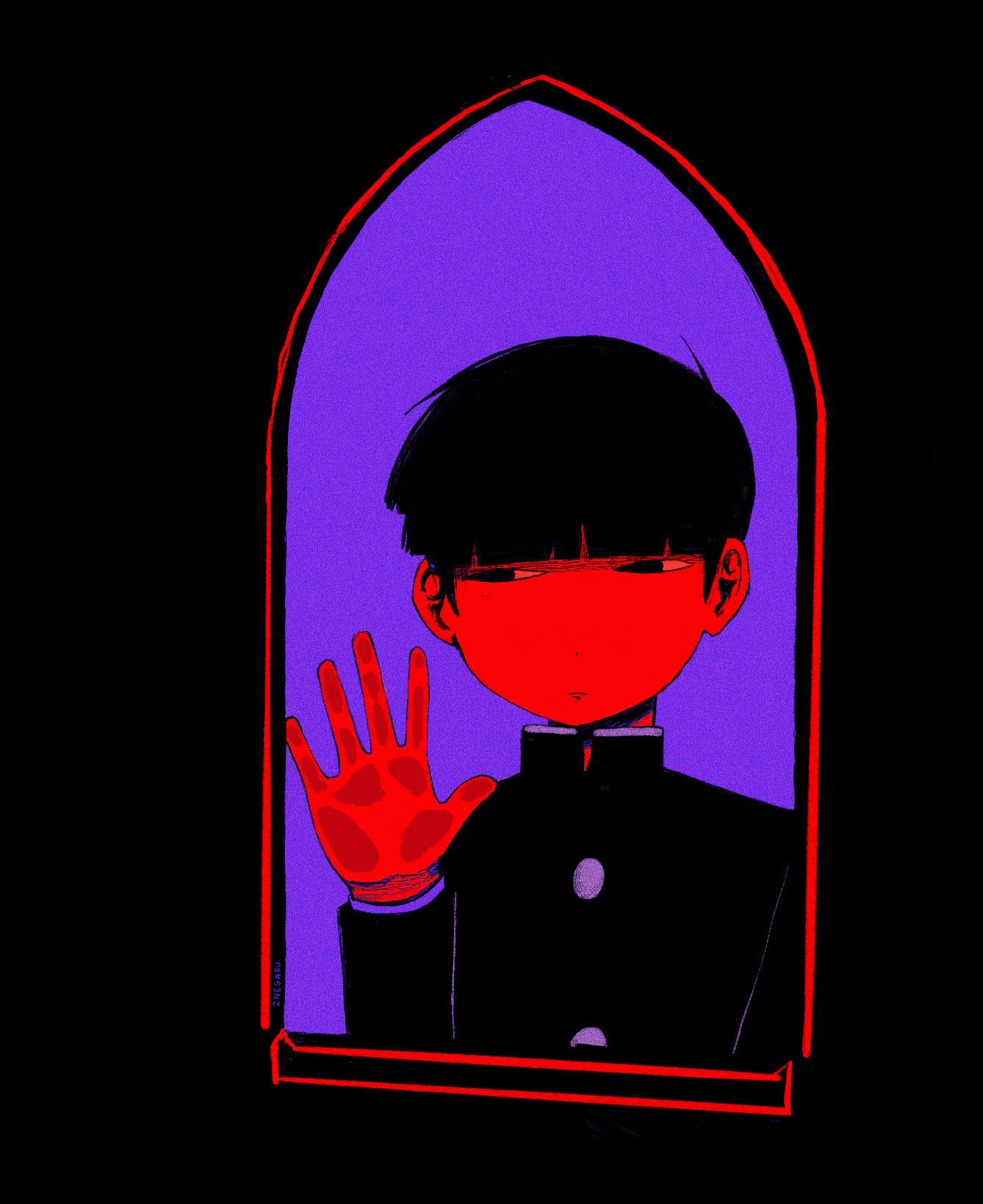 mob peeking through a window